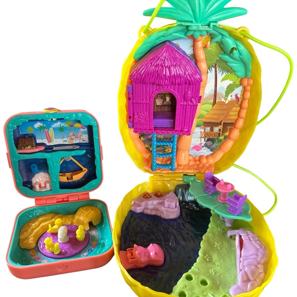 Polly Pocket Bundle Pineapple Compact Tropical + Gift Box Mattel 2018